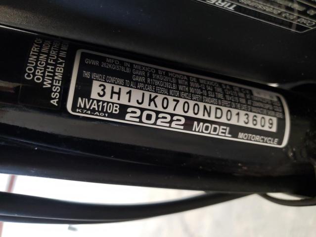 2022 HONDA NVA110 B - 3H1JK0700ND013609