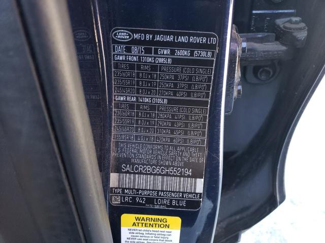 SALCR2BG6GH552194 Land Rover Discovery Sport Hse