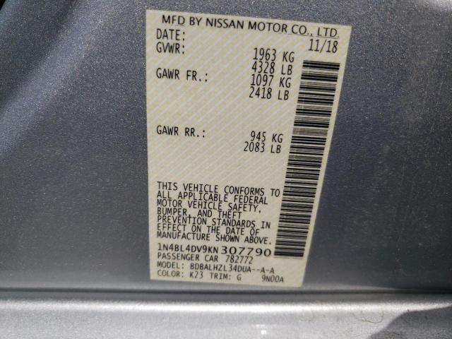 1N4BL4DV9KN307790 Nissan ALTIMA SV