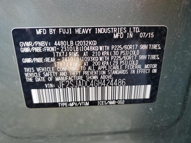 JF2SJADC4GH424486 Subaru Forester 2.5i Premium