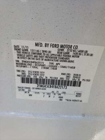 2FMGK5C84FBA22173 Ford FLEX SEL