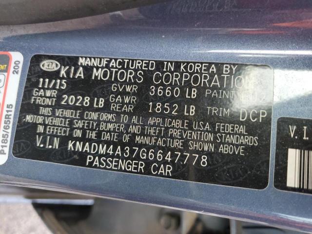 KNADM4A37G6647778 | 2016 KIA RIO LX