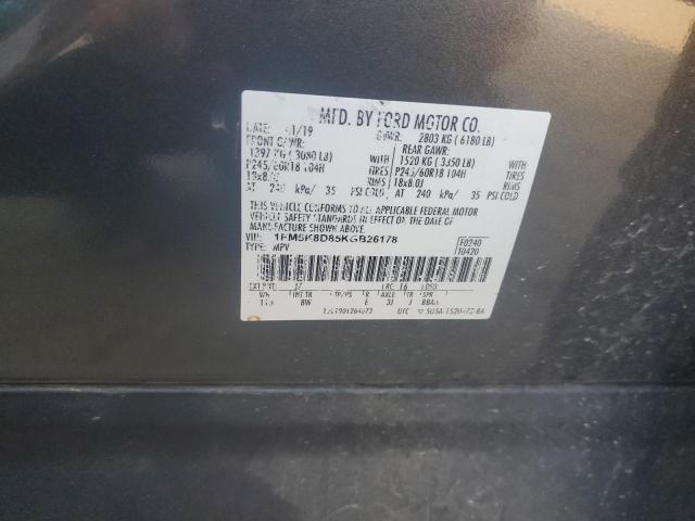 1FM5K8D85KGB26178 Ford EXPLORER XLT