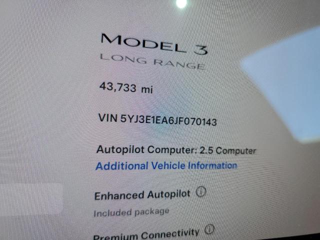 5YJ3E1EA6JF070143 Tesla MODEL 3