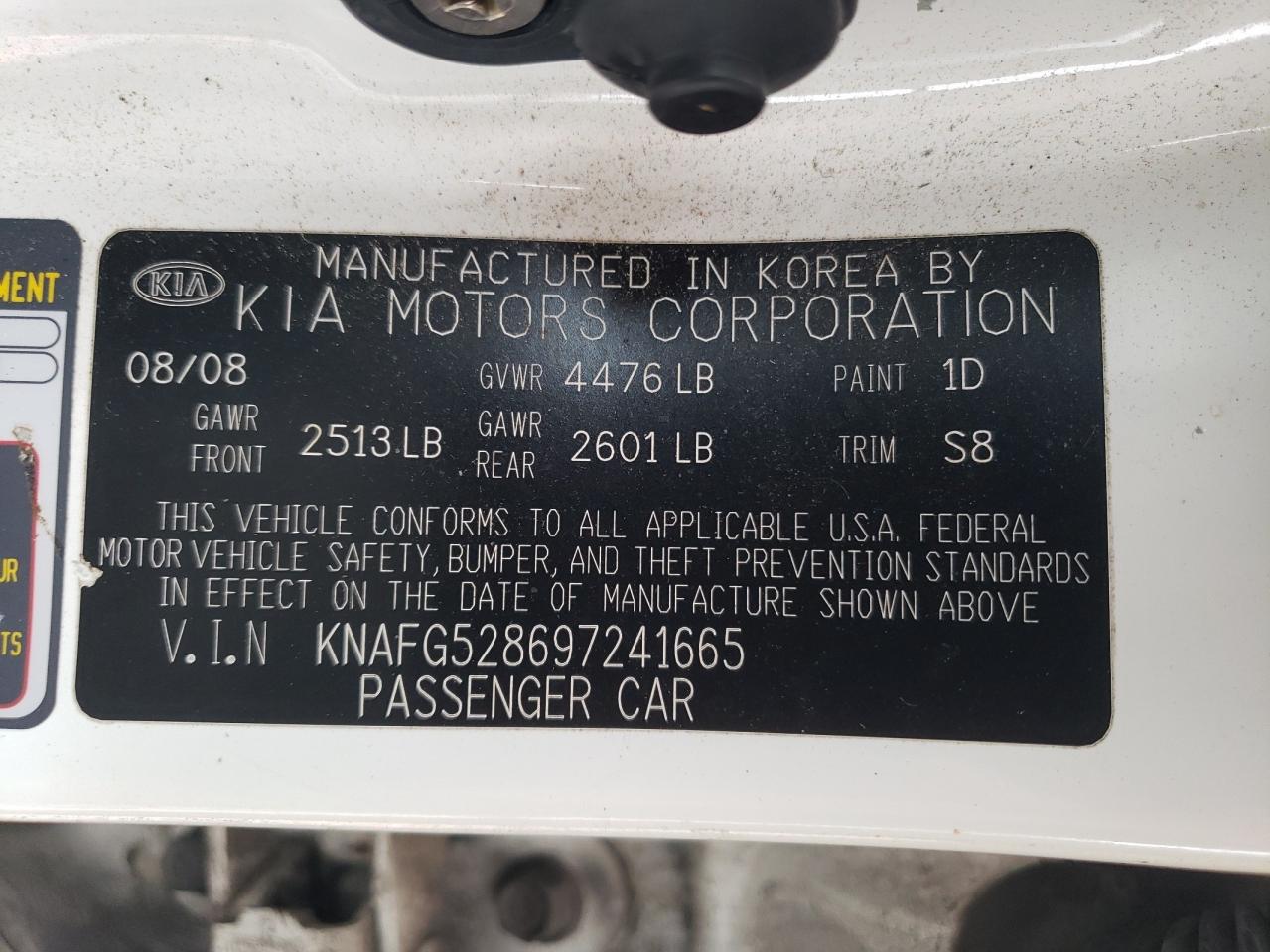 KNAFG528697241665 2009 Kia Rondo Base