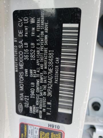 3KPA24AD7ME384881 KIA RIO LX