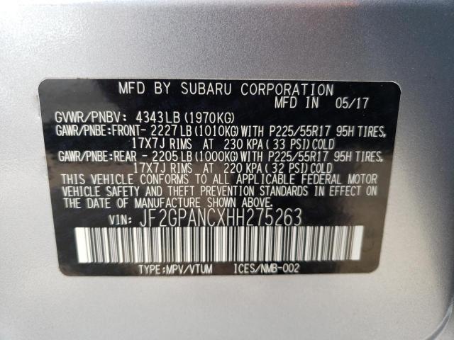 JF2GPANCXHH275263 Subaru Crosstrek Limited