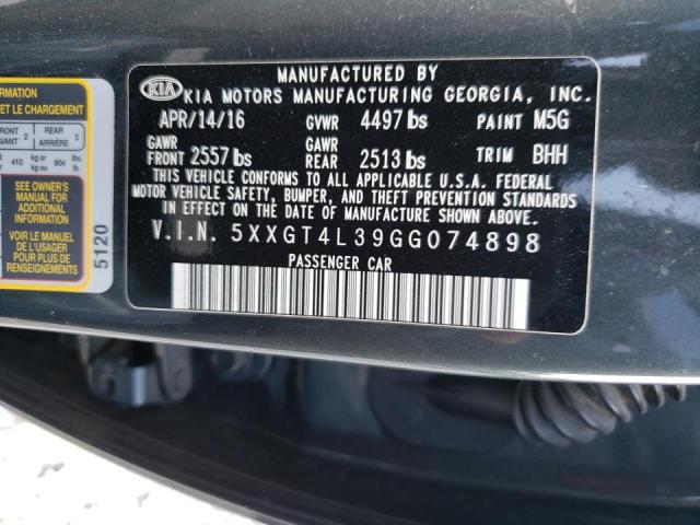 5XXGT4L39GG074898 KIA Optima Lx