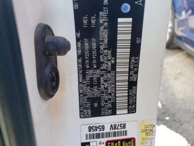 5TDYK3DC9ES505302 Toyota SIENNA XLE