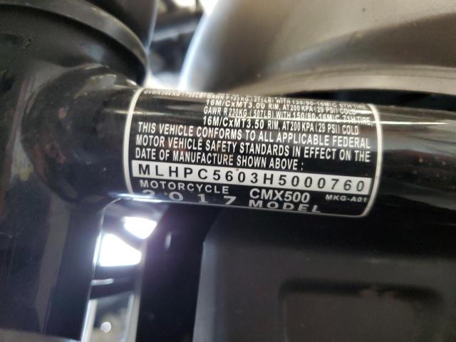 2017 HONDA CMX500 MLHPC5603H5000760