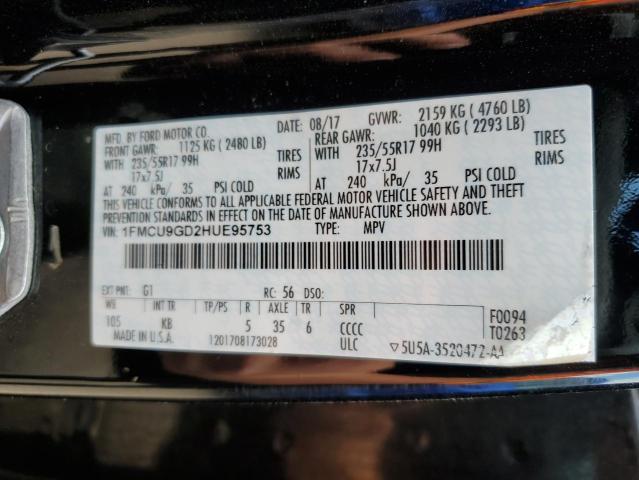 1FMCU9GD2HUE95753 2017 FORD ESCAPE, photo no. 12