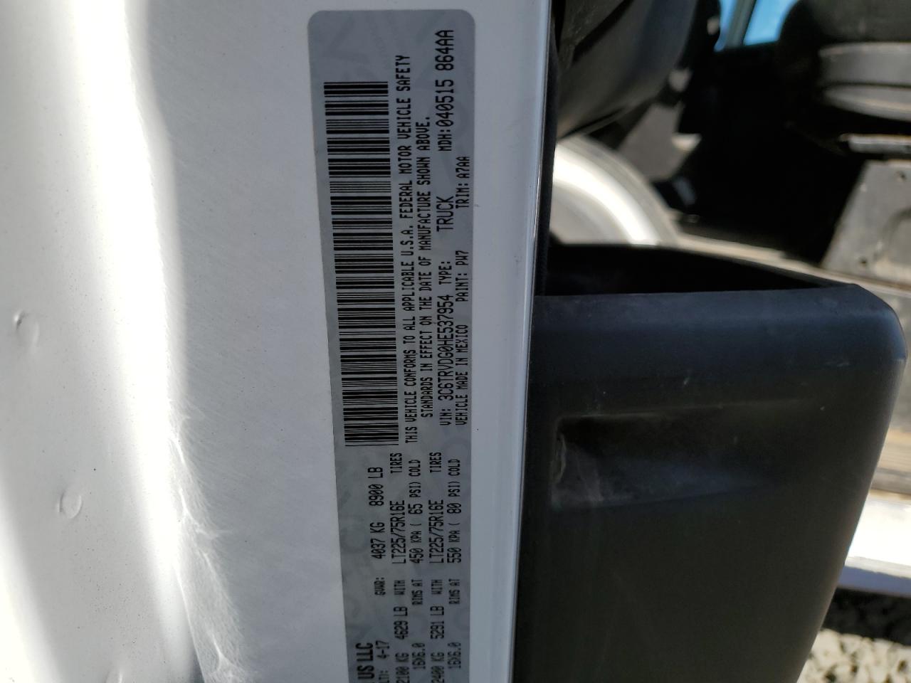 3C6TRVDG0HE537954 2017 Ram Promaster 2500 2500 High