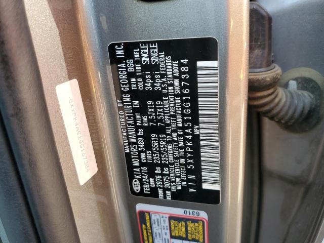 5XYPK4A51GG167384 KIA SORENTO SX