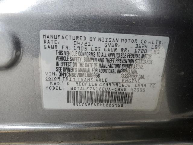 3N1CN8EV0ML885958 Nissan Versa SV 12