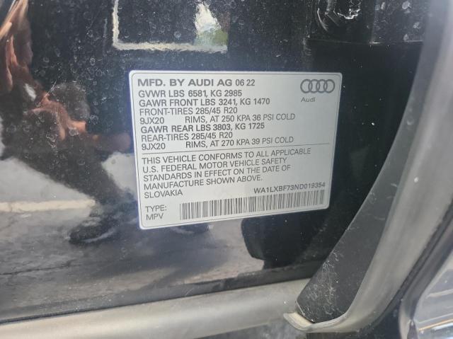 VIN WA1LXBF73ND019354 2022 Audi Q7, Premium Plus no.10