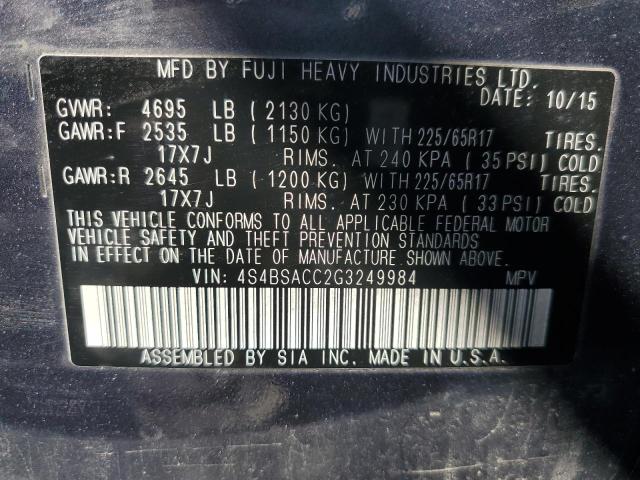 4S4BSACC2G3249984 Subaru Outback 2.5i Premium