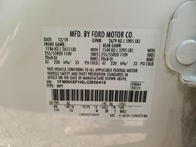 1FMSK8FH6LGB56419 Ford Explorer Limited