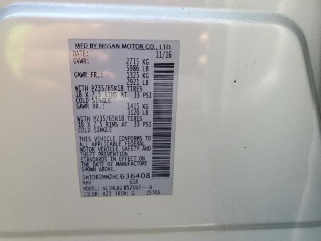 5N1DR2MM2HC636408 Nissan Pathfinder S