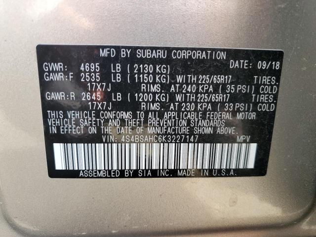 4S4BSAHC6K3227147 Subaru Outback 2.5i Premium