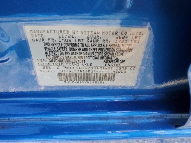 3N1CN8DVXNL821011 Nissan VERSA S