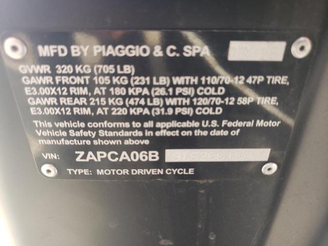 2020 VESPA MOPED ZAPCA06B9L5200108
