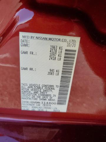 1N4BL4DV6MN314800 Nissan ALTIMA SV