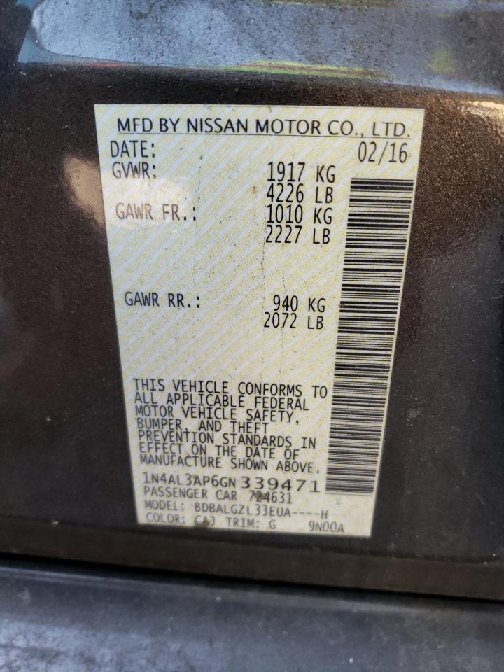 1N4AL3AP6GN339471 2016 Nissan Altima 2.5