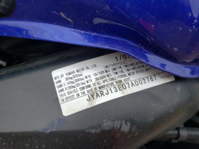 2007 YAMAHA FZ6 SHG JYARJ13E07A002767