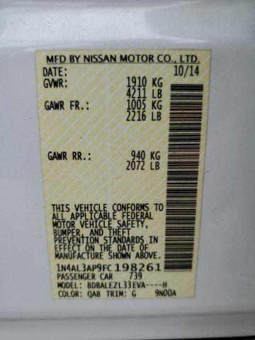 1N4AL3AP9FC198261 Nissan ALTIMA 2.5