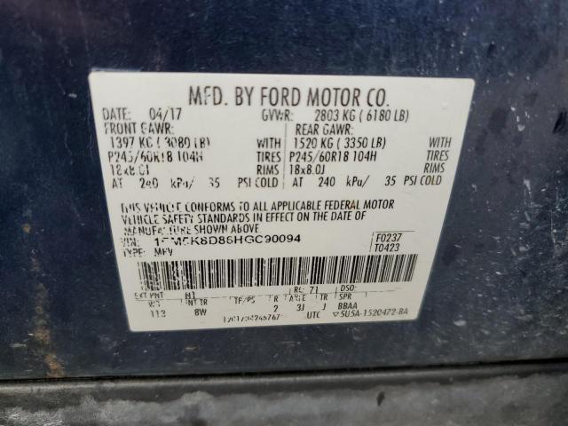 1FM5K8D86HGC90094 Ford EXPLORER XLT