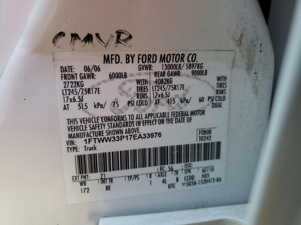 1FTWW33P17EA33976 2007 Ford F350 Super Duty