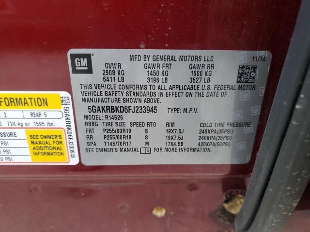 5GAKRBKD6FJ233945 Buick Enclave