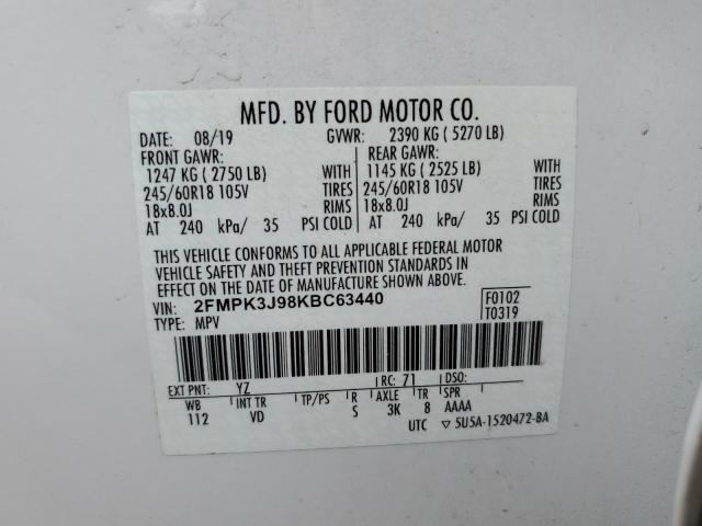 2FMPK3J98KBC63440 Ford EDGE SEL