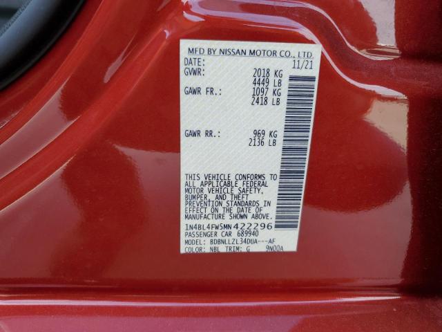1N4BL4FW5MN422296 Nissan Altima Platinum