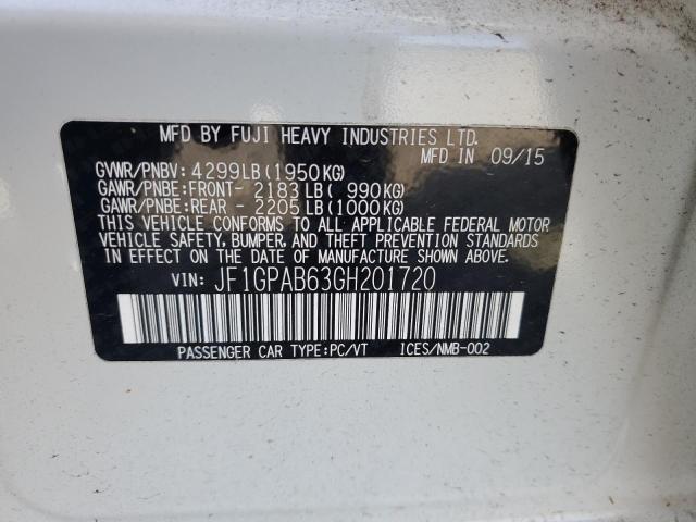 JF1GPAB63GH201720 Subaru Impreza Premium