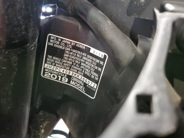 2019 HONDA CBR600 RA - JH2PC4089KK300072