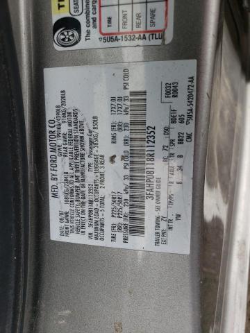 3FAHP08118R112352 | 2008 Ford fusion sel