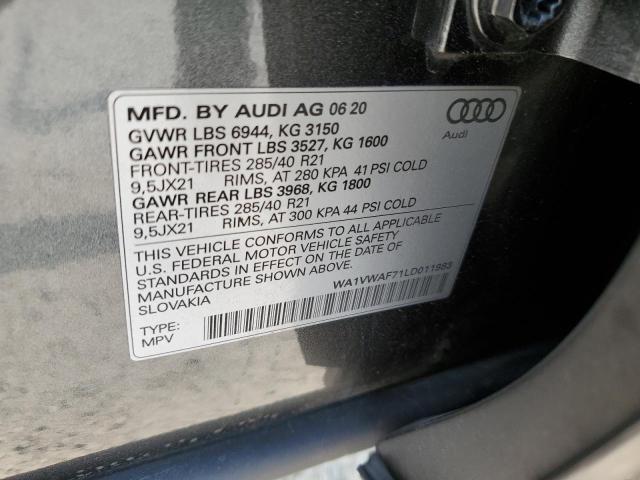 WA1VWAF71LD011983 2020 AUDI SQ7, photo no. 12