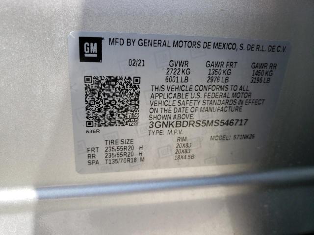 2021 CHEVROLET BLAZER 3LT - 3GNKBDRS5MS546717