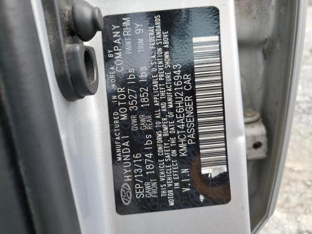 KMHCT4AE6HU216943 Hyundai ACCENT SE