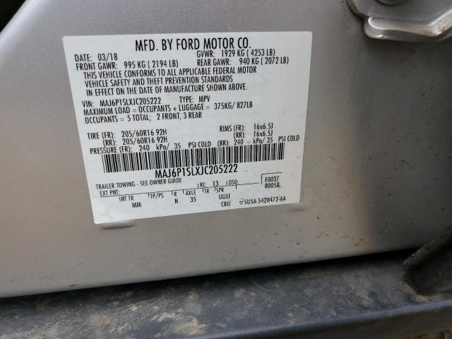 MAJ6P1SLXJC205222 Ford ECOSPORT S
