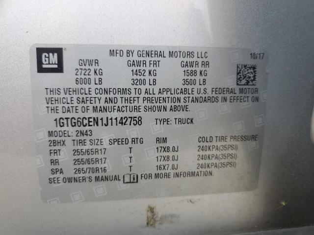 1GTG6CEN1J1142758 GMC CANYON SLE