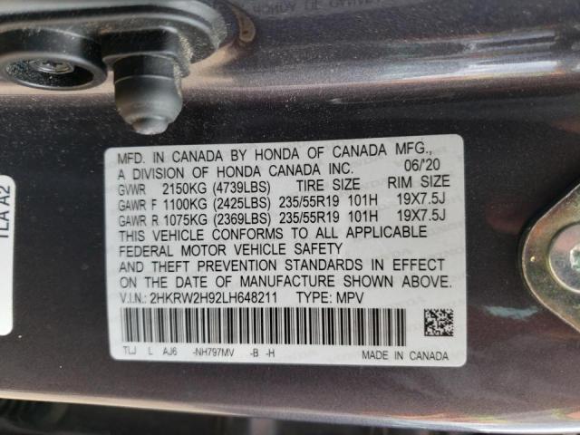 2HKRW2H92LH648211 Honda Cr-v Touring