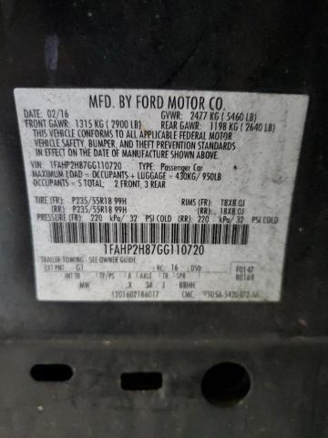 Ford TAURUS SEL 2016 1FAHP2H87GG110720 Image 13