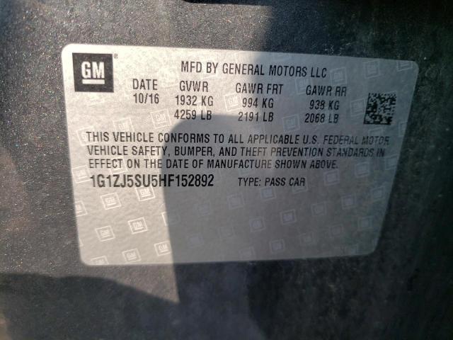 2017 CHEVROLET MALIBU HYB - 1G1ZJ5SU5HF152892