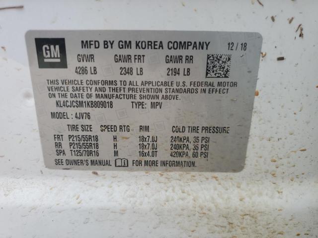 KL4CJCSM1KB809018 Buick Encore ESS 10