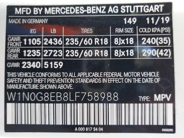 W1N0G8EB8LF758988 Mercedes-Benz Glc 300 4matic