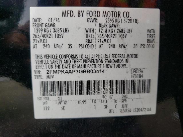 2FMPK4AP3GBB03414 Ford EDGE SPORT