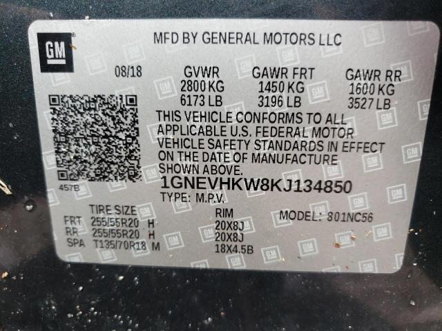 1GNEVHKW8KJ134850 Chevrolet Traverse L 10