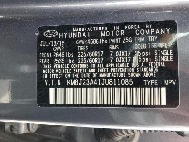 KM8J23A41JU811085 Hyundai TUCSON SE